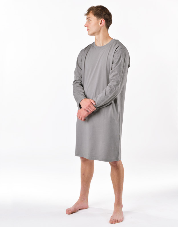 Pánská noční košile Gino šedá (79203_MxGLMZ) XL - Obrázek 2