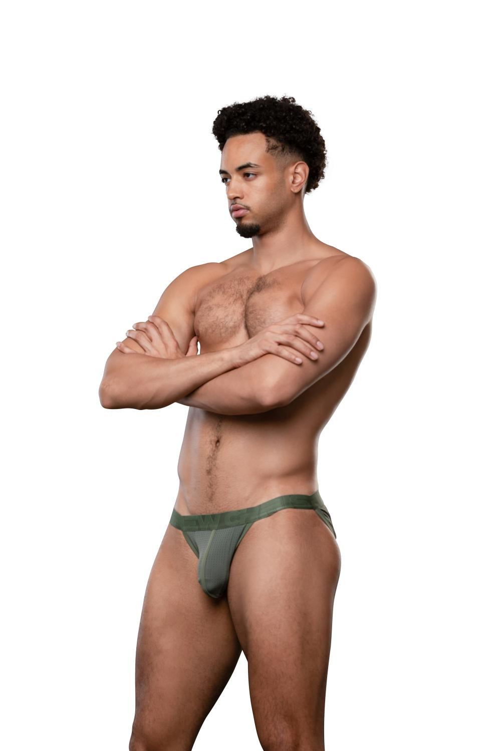 Pánské slipy Andrew Christian zelené MESH GYM (93634-OLIVE) XL - Obrázek 2