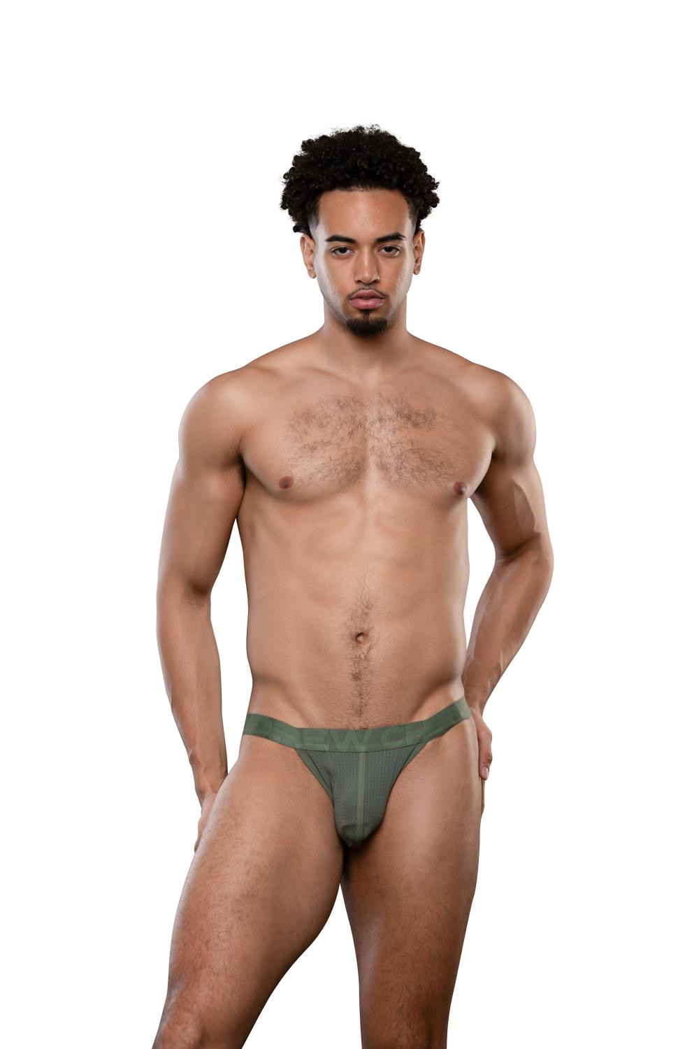 Pánské slipy Andrew Christian zelené MESH GYM (93634-OLIVE) XL