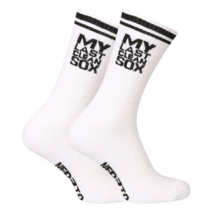 Ponožky Nedeto sportovní vysoké My Last Clean Sox bílé (1NOBT2) XL