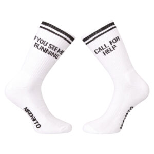 Ponožky Nedeto sportovní vysoké Running bílé (1NOBT4) L