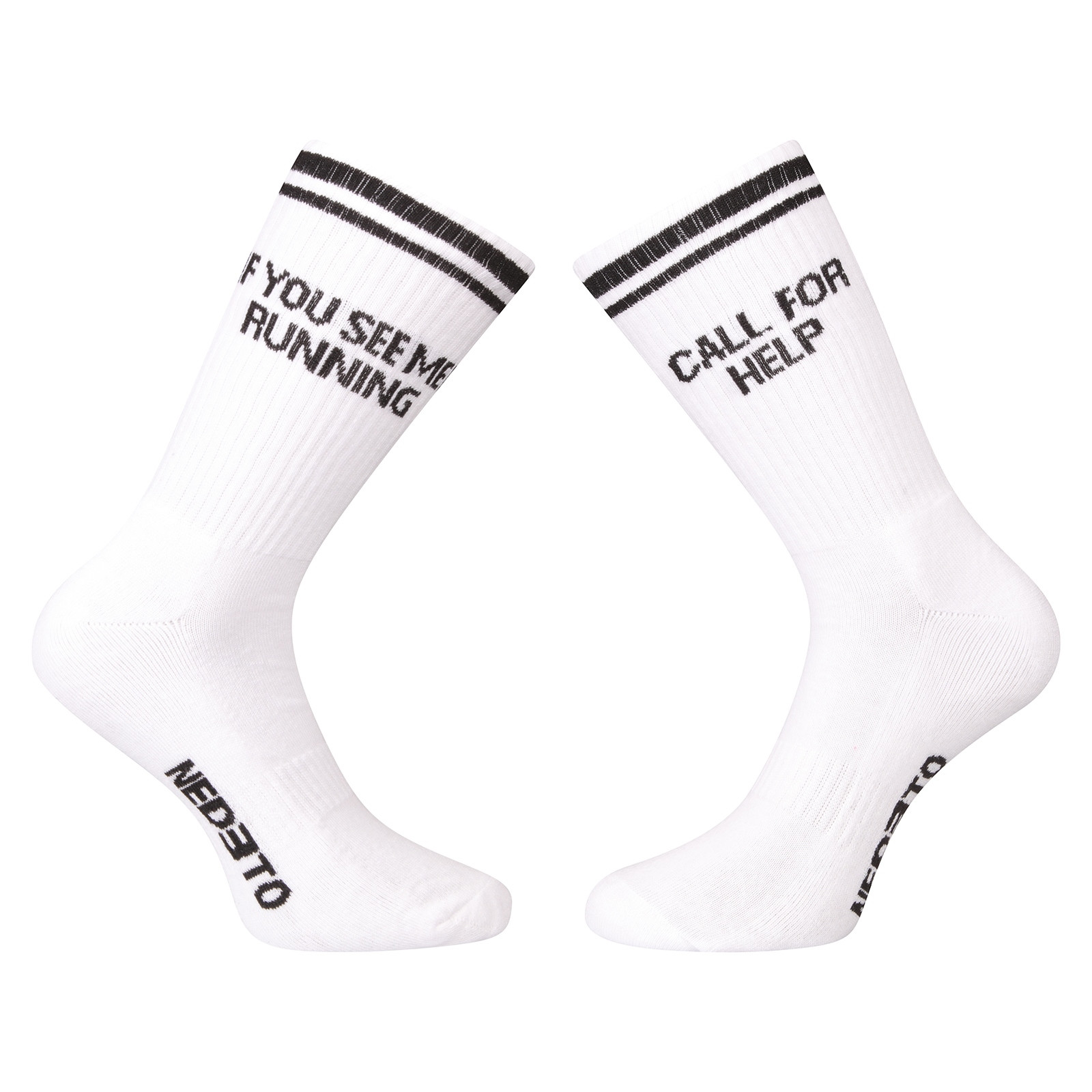 Ponožky Nedeto sportovní vysoké Running bílé (1NOBT4) L