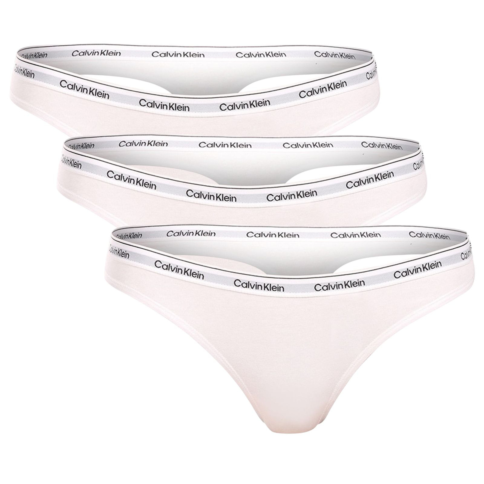 3PACK dámská tanga Calvin Klein bílá (QD5209E-100) XXL