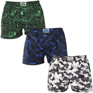 3PACK pánské trenky Styx art klasická guma nadrozměr vícebarevné (3E19234) 4XL