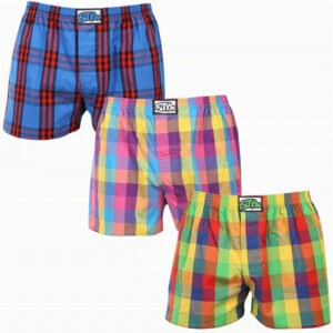 3PACK pánské trenky Styx klasická guma nadrozměr vícebarevné (3E010205) 3XL