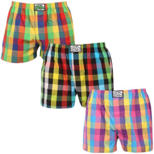3PACK pánské trenky Styx klasická guma vícebarevné (3A010406) L
