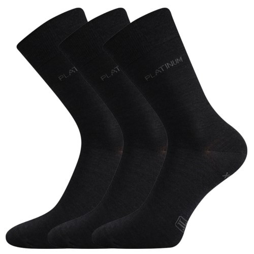 3PACK ponožky Lonka vysoké černé (Dewool) L