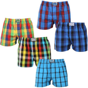 5PACK pánské trenky Styx klasická guma nadrozměr vícebarevné (5E0112356) 3XL