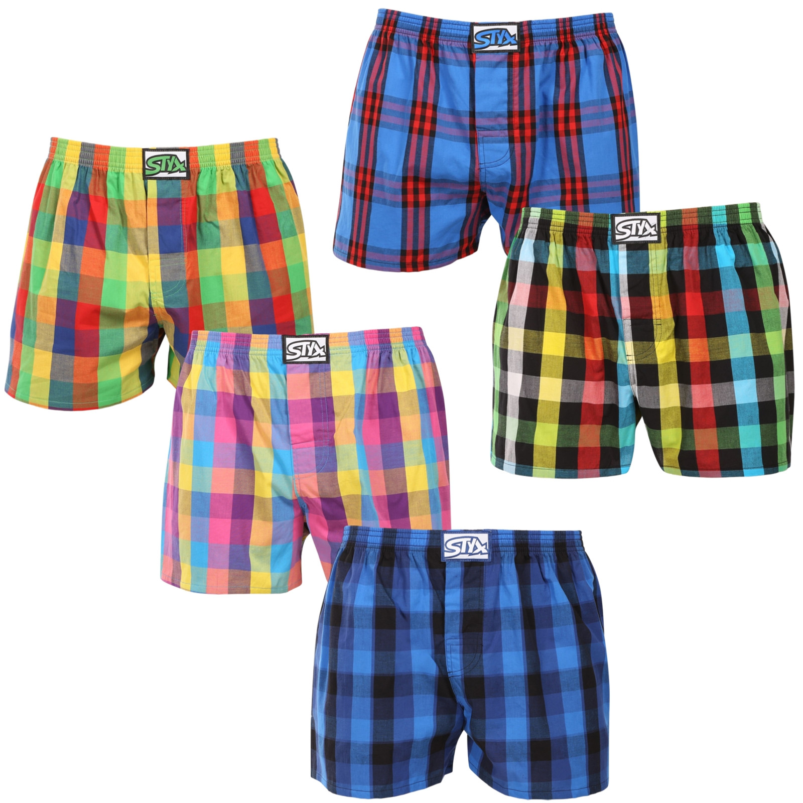 5PACK pánské trenky Styx klasická guma vícebarevné (5A0123456) XL