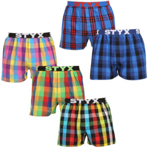 5PACK pánské trenky Styx sportovní guma vícebarevné (5B0112356) L