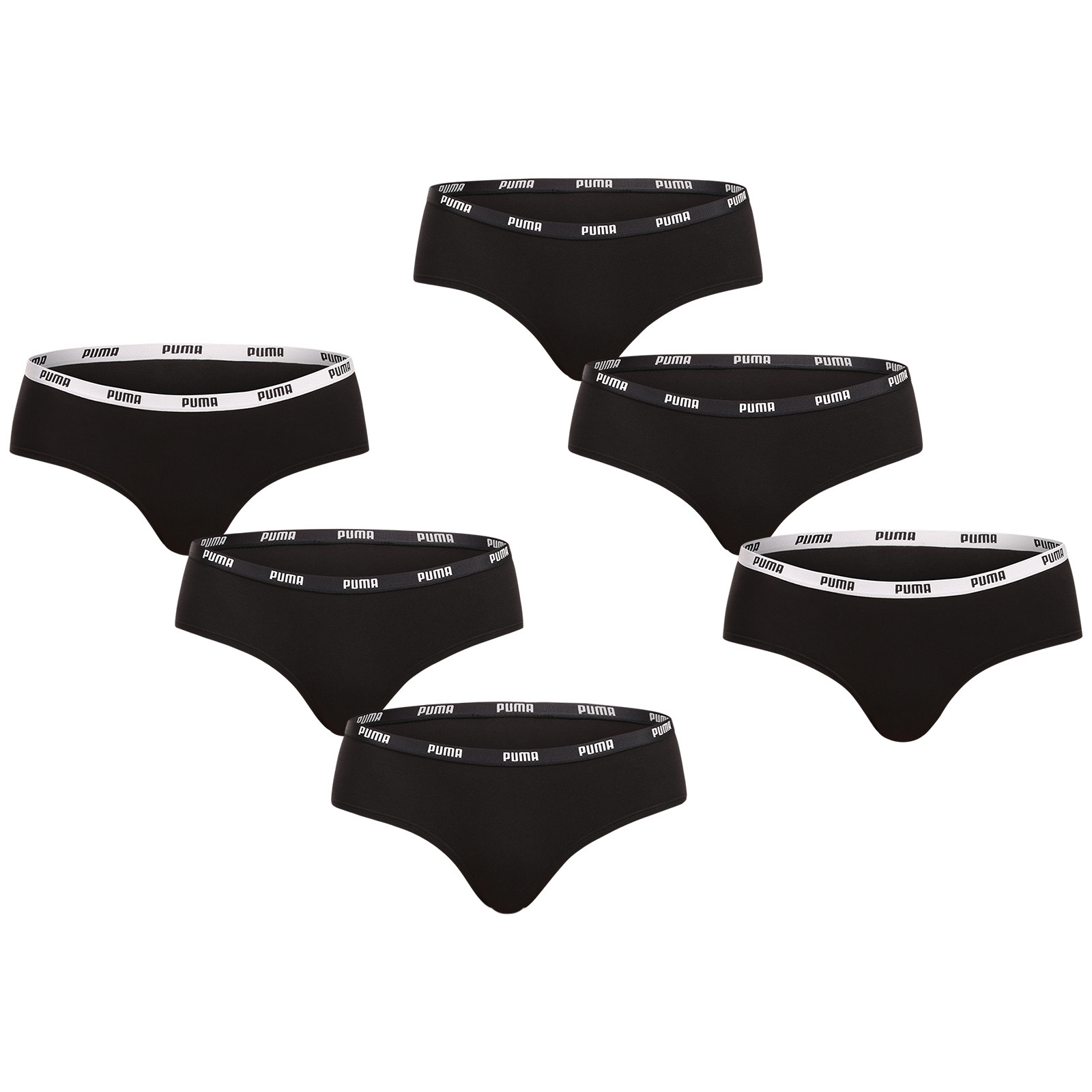 6PACK dámské kalhotky Puma černé (701218976 001) S