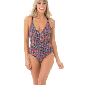 Dámské jednodílné plavky 69SLAM FLOWER SKULL TALLY (YMSFKS-PA) L