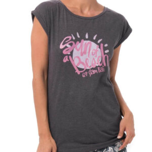 Dámské tričko 69SLAM SUN OF A BEACH BLACK MELANGE ELISA (GTKSOB-BC) XL