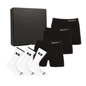 Pánská dárková sada 3PACK bambusové boxerky a 3PACK sportovní ponožky Nedeto (6NBBOV1) XXL