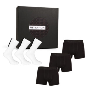 Pánská dárková sada 3PACK boxerky a 3PACK sportovní ponožky Pietro Filipi (6PBOV1) L