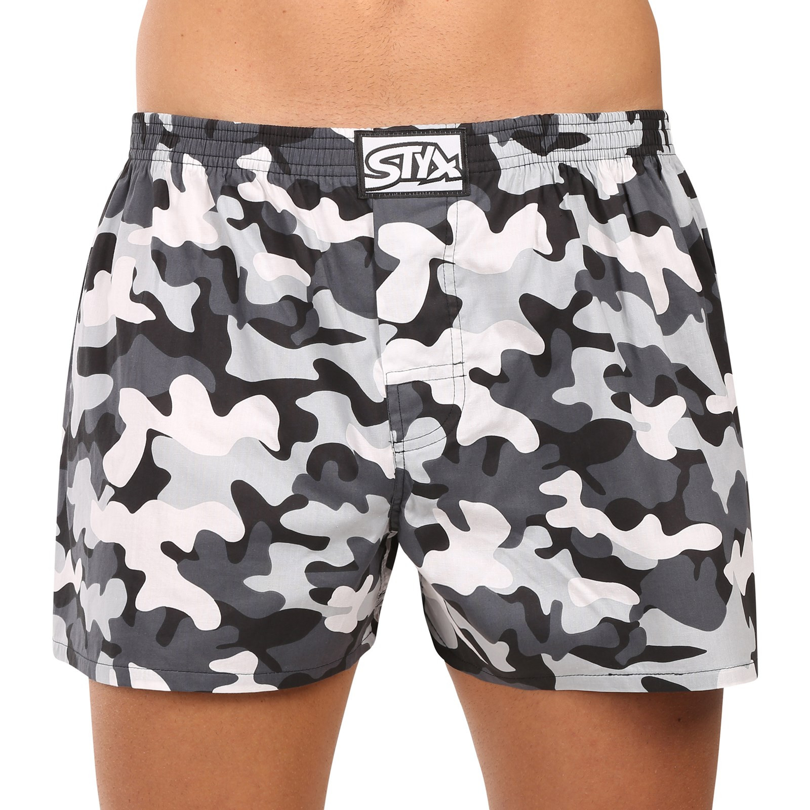 Pánské trenky Styx art klasická guma maskáč šedý (A1952) XL