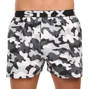 Pánské trenky Styx art sportovní guma maskáč šedý (B1952) XL