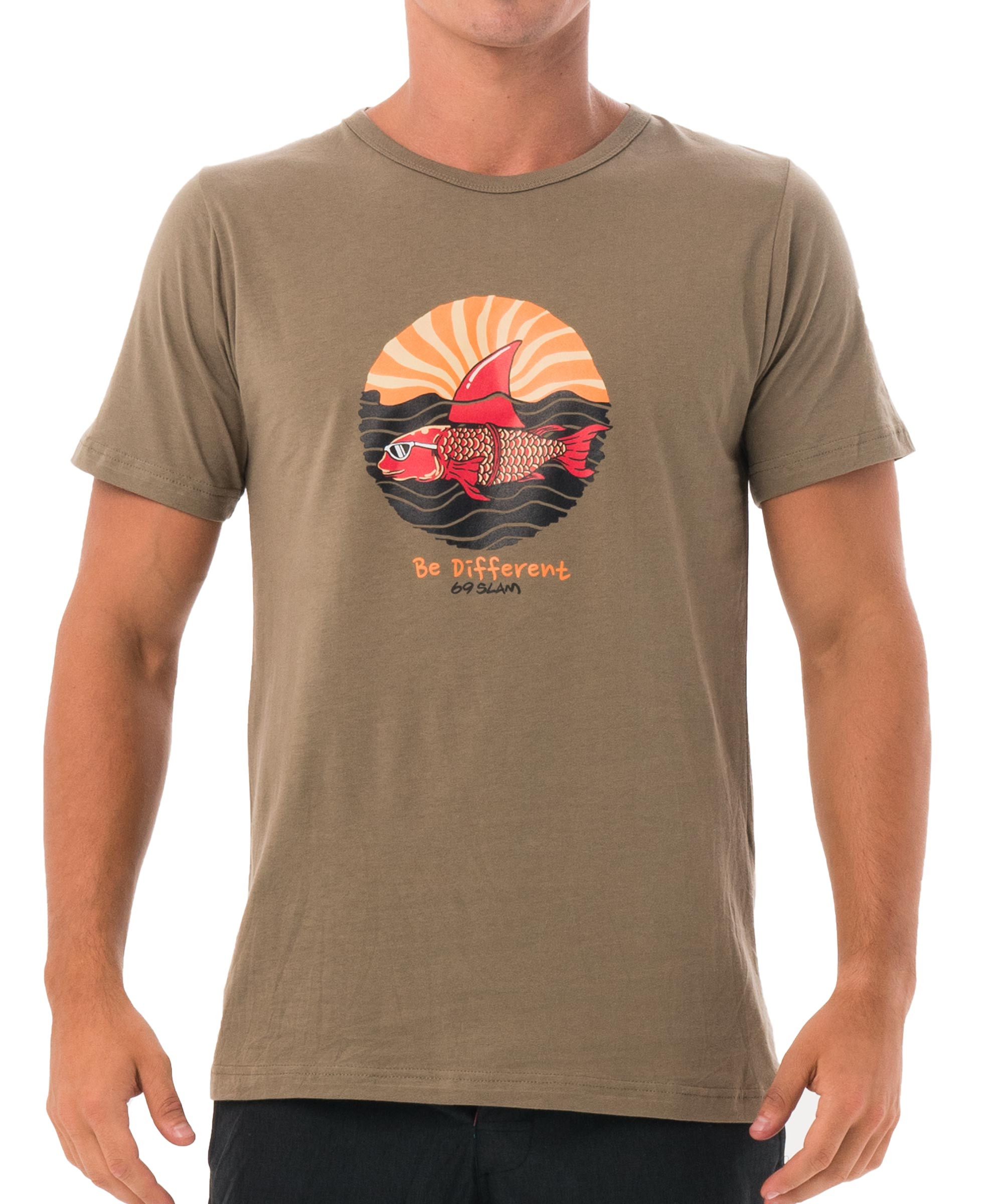 Pánské tričko 69SLAM SHARK CRUISE KHAKI (MTGHRI-KH) XL