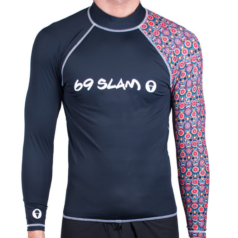 Pánské tričko 69SLAM flower skulls long S