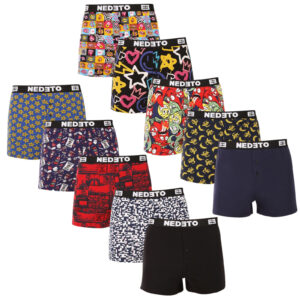 10PACK pánské trenky Nedeto vícebarevné (10NGV01) XXL