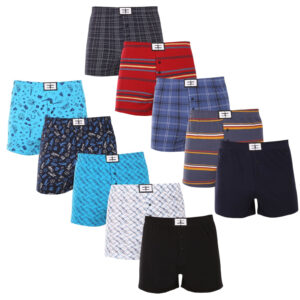 10PACK pánské trenky Nedeto vícebarevné (10NTV01) L