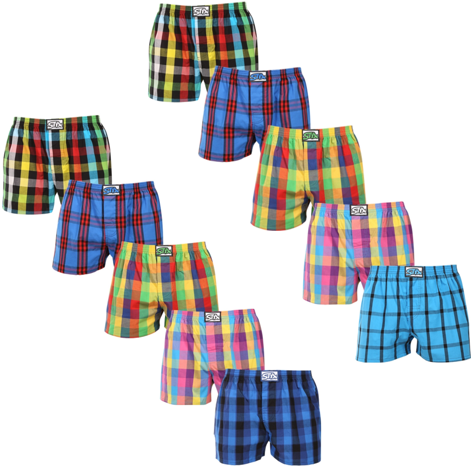 10PACK pánské trenky Styx klasická guma vícebarevné (10A0106) M
