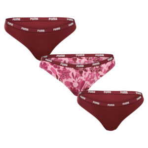 3PACK dámská tanga Puma vícebarevná (701236423 001) XL