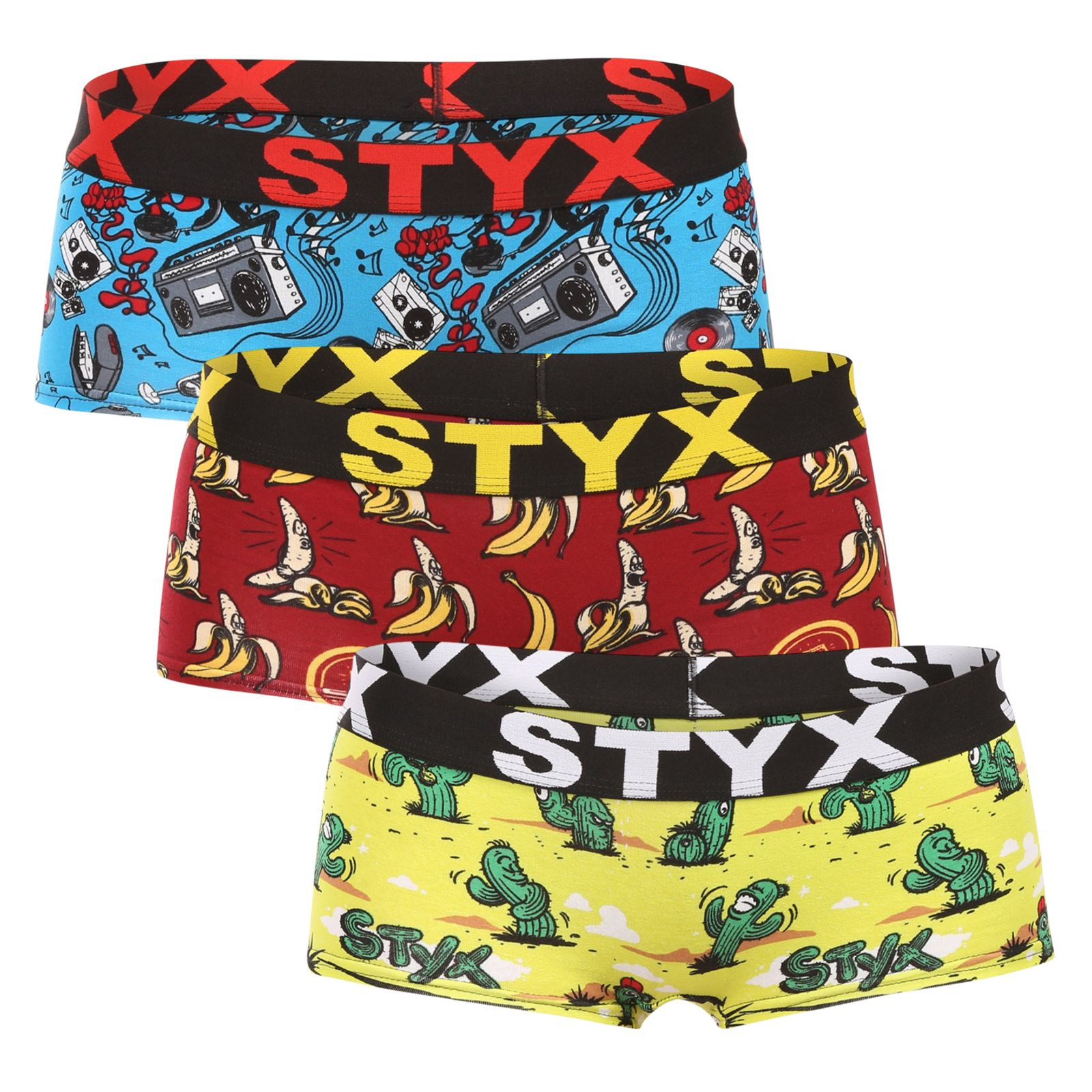 3PACK dámské kalhotky Styx art s nohavičkou vícebarevné (3IN13198) S