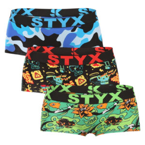 3PACK dámské kalhotky Styx art s nohavičkou vícebarevné (3IN14870) S