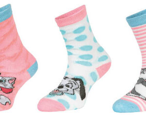 3PACK dětské ponožky Disney Animals vícebarevné (39132/pink) 27/30