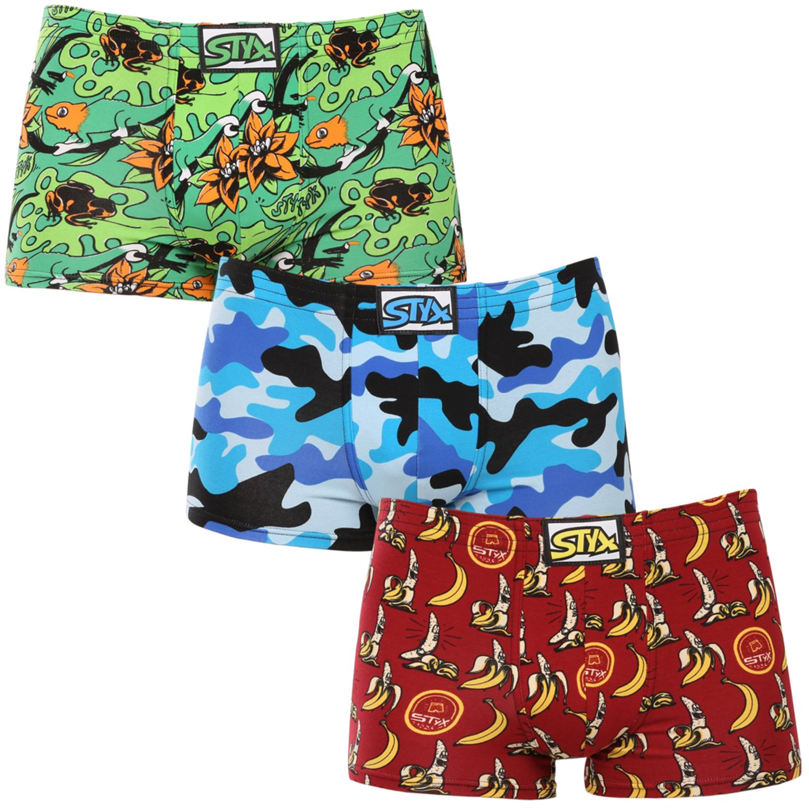 3PACK pánské boxerky Styx art klasická guma vícebarevné (3Q13970) XL
