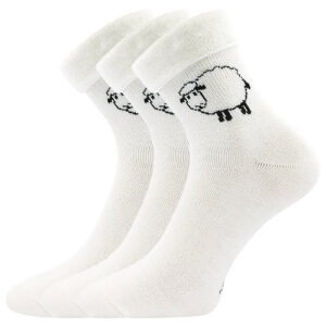 3PACK ponožky Boma vlněné bílé (Ovečkana) S