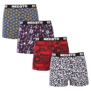 4PACK pánské trenky Nedeto vícebarevné (4NGV02) XXL