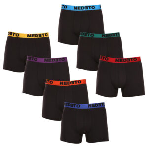 7PACK pánské boxerky Nedeto černé (7NB002b) XL