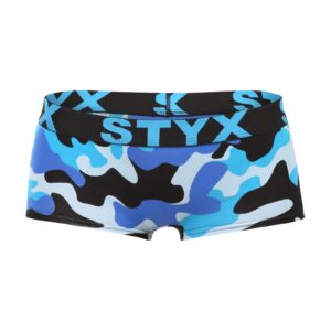 Dámské kalhotky Styx art s nohavičkou maskáč modrý (IN1850) L