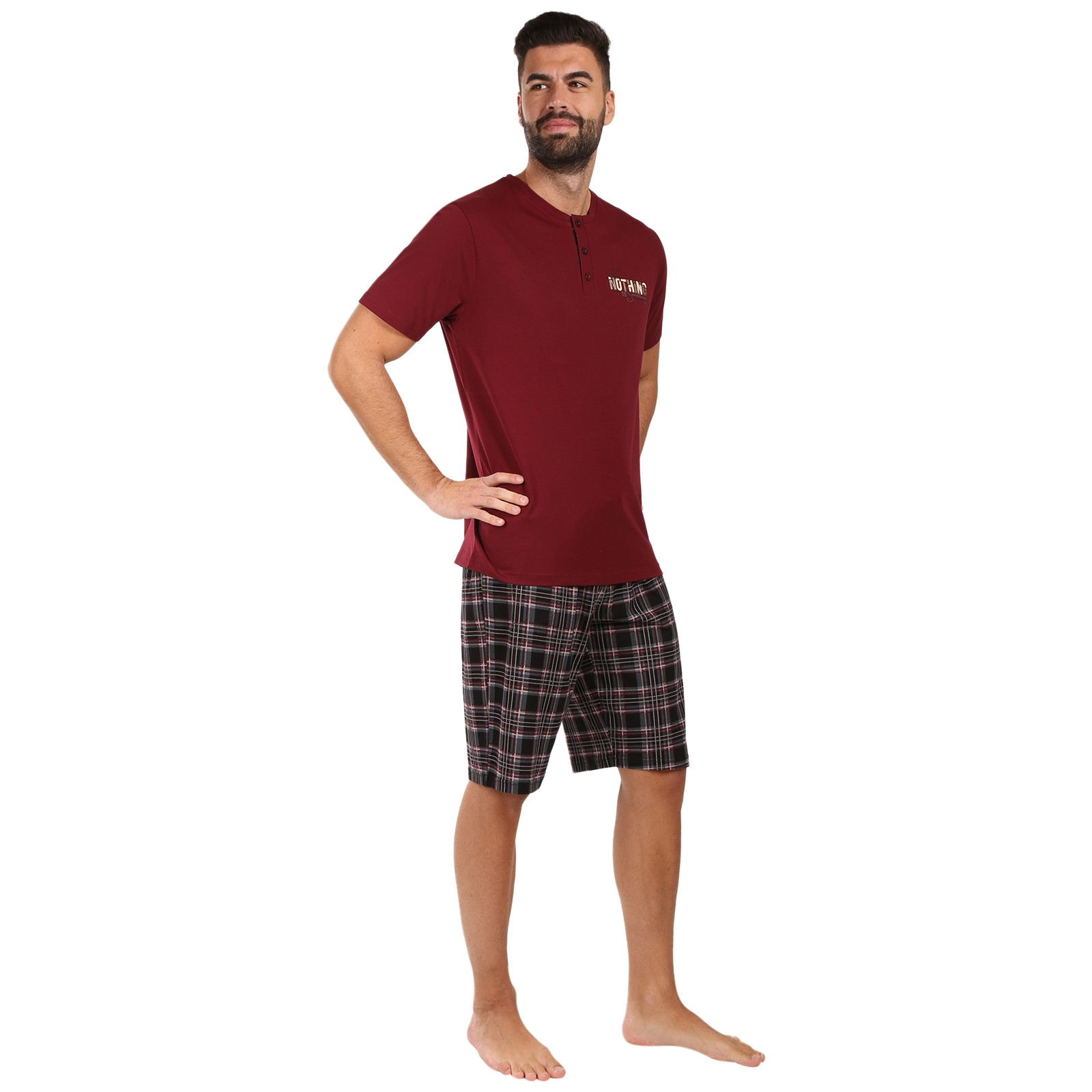 Pánské pyžamo Nedeto vícebarevné (1NAKV4) 5XL - Obrázek 2