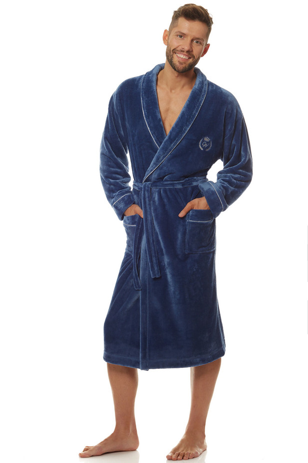 Pánský župan L&L Luca modrý (2111) XXL