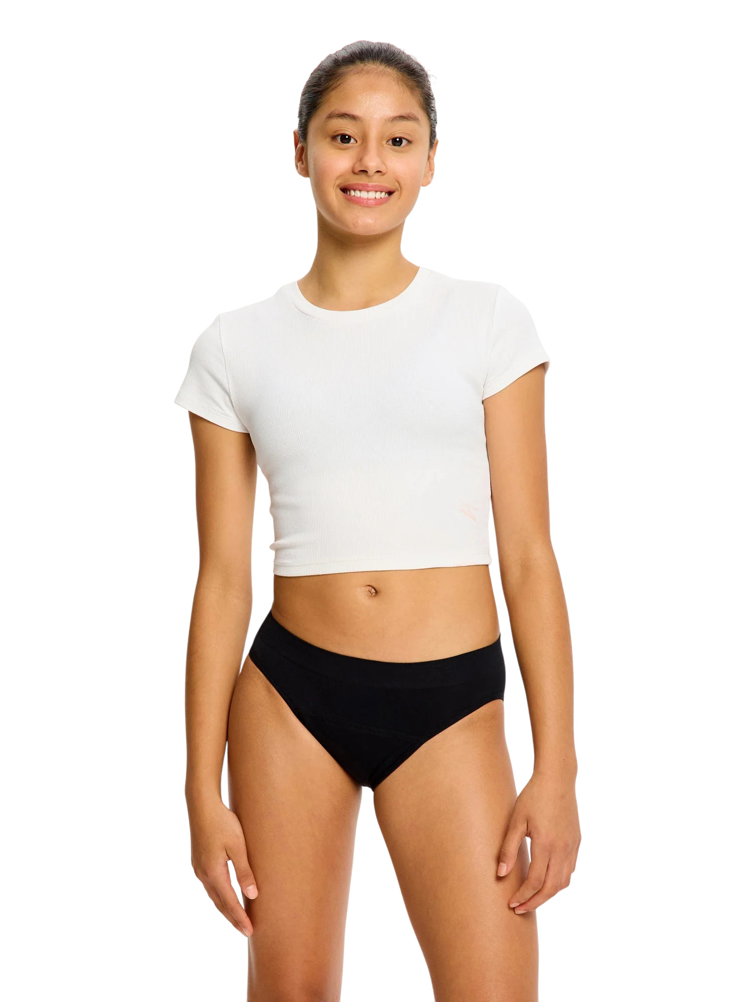 2PACK dívčí menstruační kalhotky Modibodi Teen Soft Stretch Seamless Hipster Bikini Moderate (DMKMTSSSHBM) 14-18 let - Obrázek 2