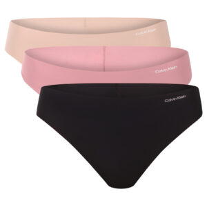 3PACK dámská tanga Calvin Klein bezešvá vícebarevná (QD3558E-3EV) XL