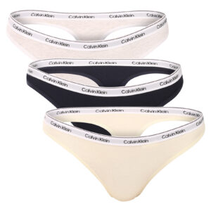 3PACK dámská tanga Calvin Klein vícebarevná (QD5209-TC8) XS