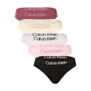 5PACK dámská tanga Calvin Klein vícebarevná (QD5331-3C0) XL