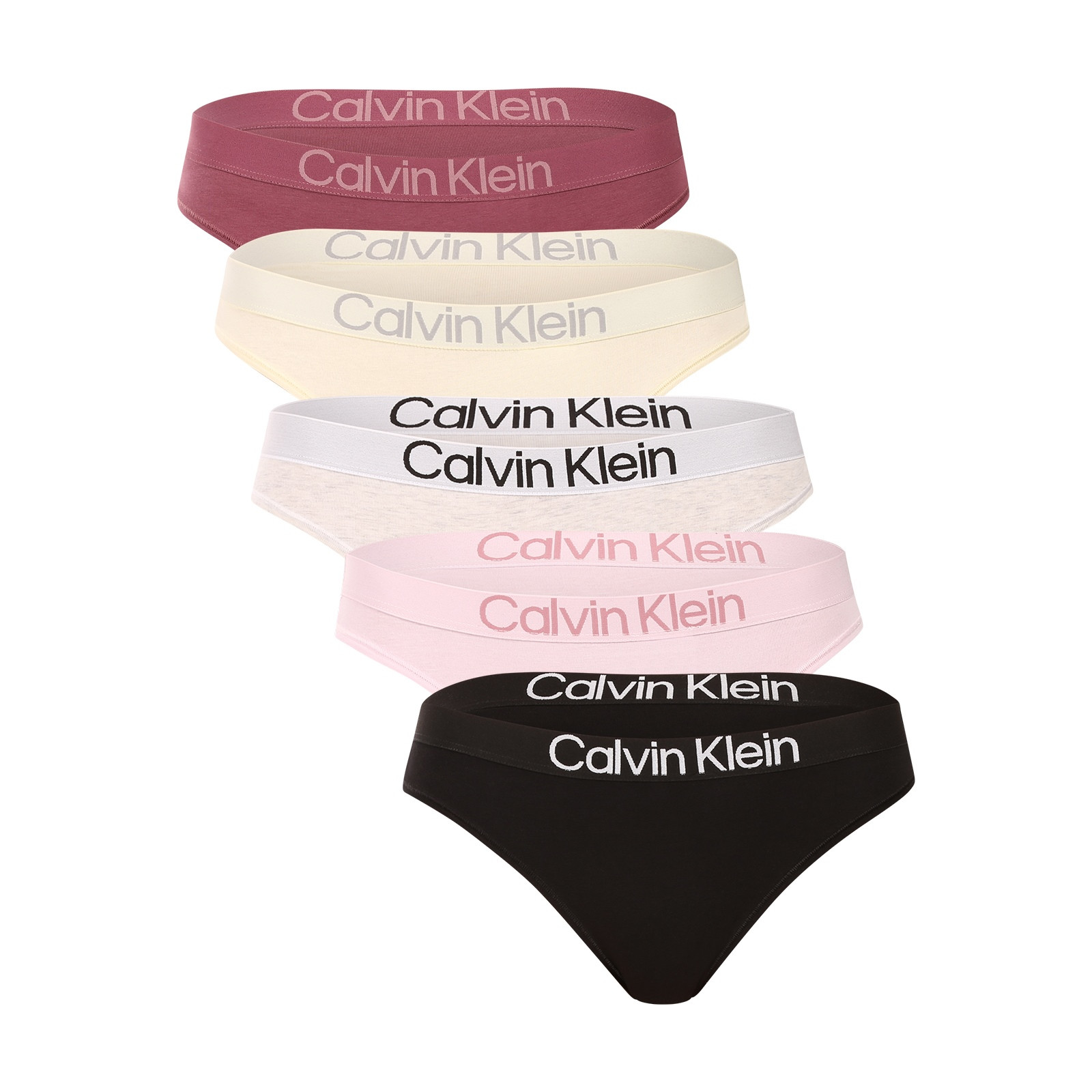 5PACK dámská tanga Calvin Klein vícebarevná (QD5331-3C0) XL