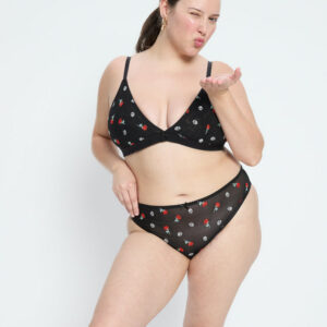 Dámské kalhotky Modibodi Intimates V Day Cheeky Brief Black Rose (DKMIVDCBBR) L