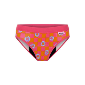 Dívčí menstruační kalhotky Modibodi Teen Hipster Bikini Super Flower Checkerboard (DMKMTHBSFC) 8-10 let