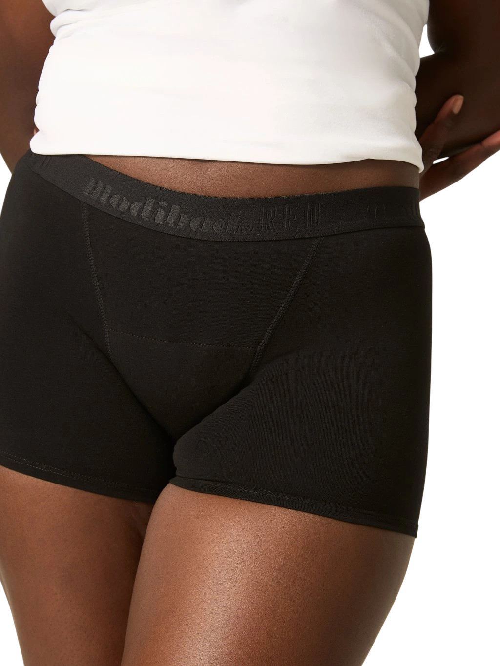 Dívčí menstruační kalhotky Modibodi Teen Hipster Boyshort Super-Overnight Black (HIBSSOBLAT) 16-18 let - Obrázek 2