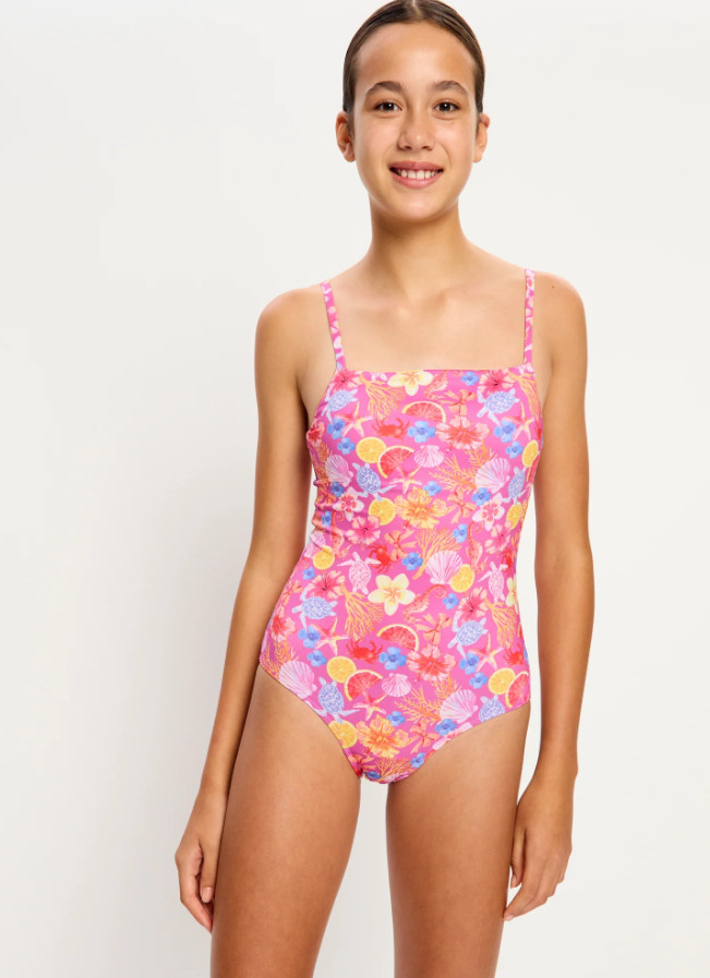 Dívčí menstruační plavky Modibodi Marine Dream Teen Swimwear One Piece Light Tropicana Crush jednodílné (DMPMMDTSOPLTCJ) 10-12 let - Obrázek 2