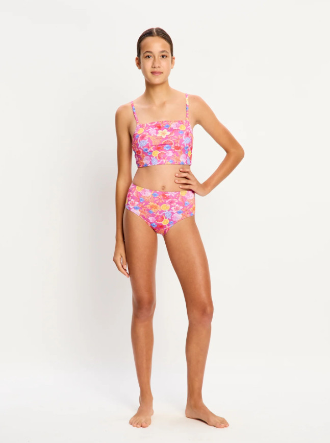 Dívčí menstruační plavky Modibodi Teen Swimwear Hi Waist Bikini Brief Supe Tropicana Crush spodní díl (DMPMADTSHWBBSTCSD) 12-14 let