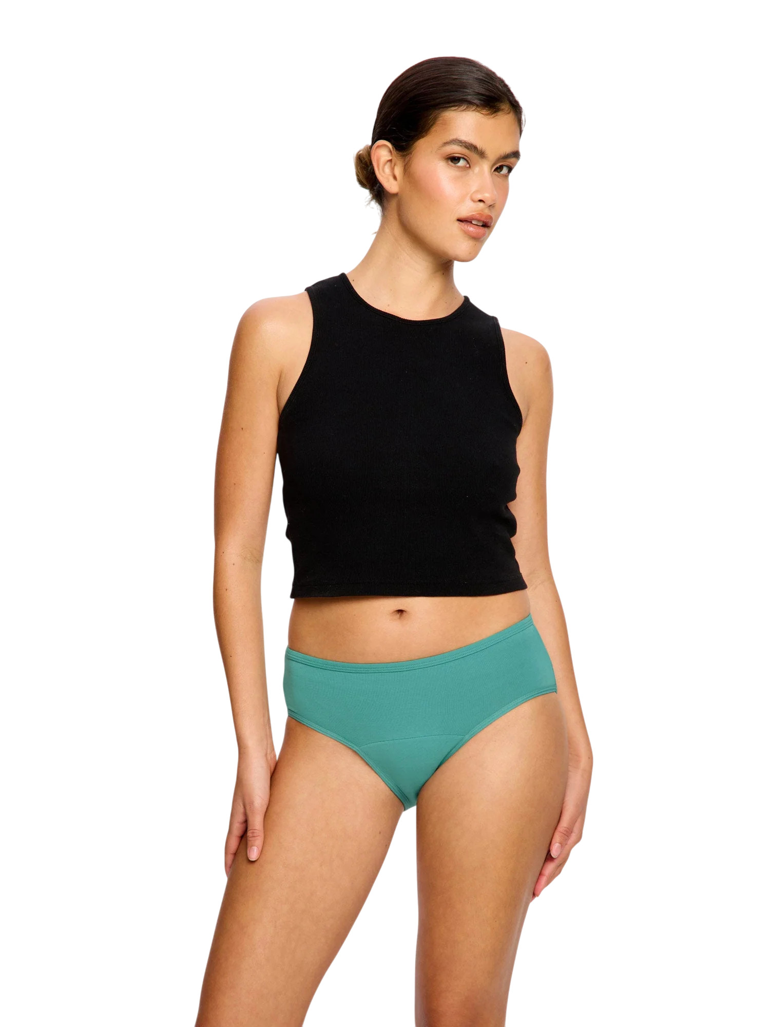 Menstruační kalhotky Modibodi Basic Mid-Rise Brief Moderate Teal Green (MKMBMRBMHTG) 3XL