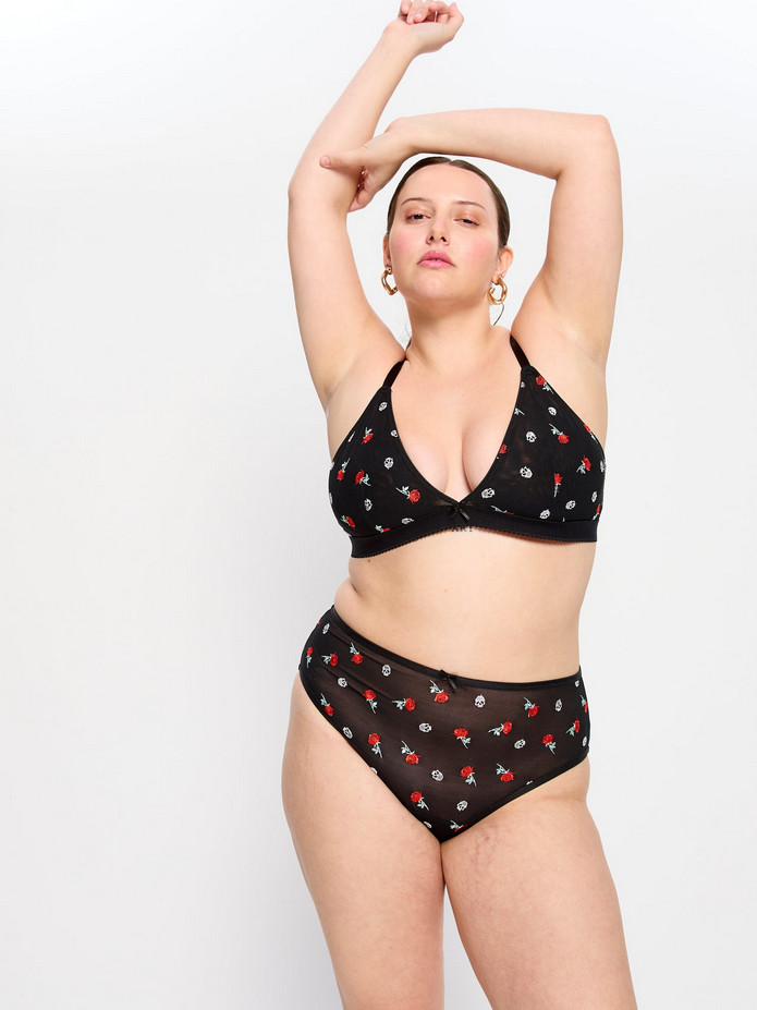Menstruační kalhotky Modibodi Intimates V Day Hi Waist Brief Moderate-Heavy Black Rose (MKMIVDHWBMHBR) XXL