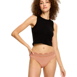 Menstruační kalhotky Modibodi Sensual Hi Waist Bikini Light Cameo Peach (MKMSHWLCP) 6XL